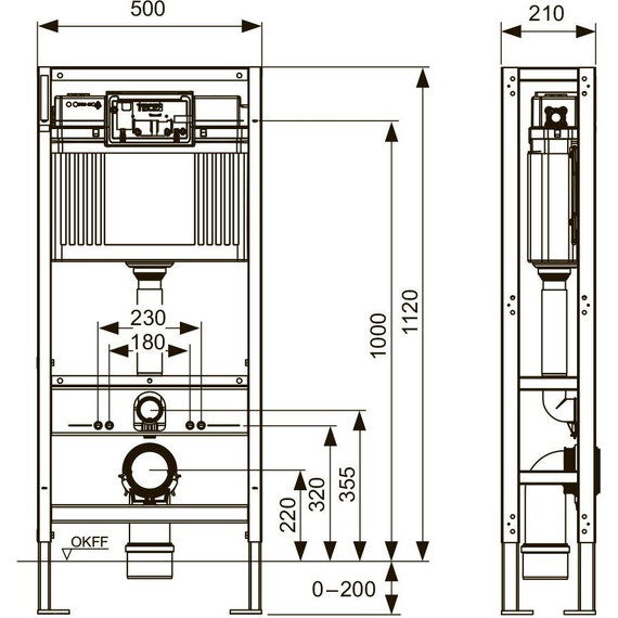 Инсталляция для подвесного унитаза TECEconstruct (h = 1120 мм) 9500393 - фото 3