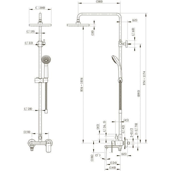 Душевая стойка BRAVAT OPAL F6125183CP-A-RUS - фото, картинка 8 Душевая стойка BRAVAT OPAL F6125183CP-A-RUS - фото 8