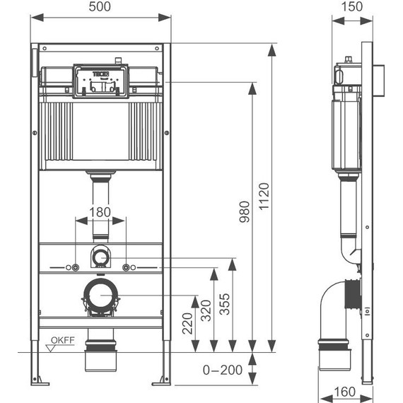 Инсталляция для подвесного унитаза TECEbase 2.0 K440920 (кнопка белая) - фото 8