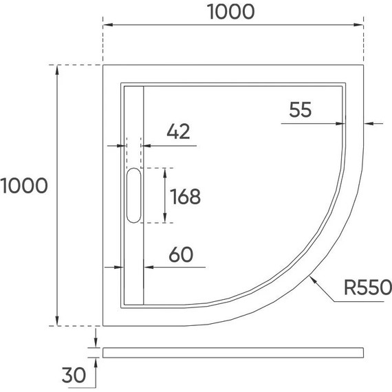 Поддон Veconi Tezeo stone 100 см TZ05-100PL-01-19C3 - фото 2