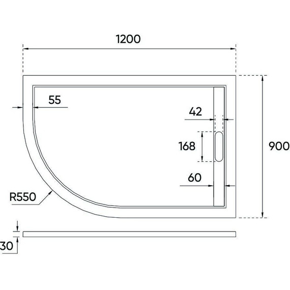 Поддон Veconi Tezeo stone 120х90 см TZ06R-12090A-01-19C3 R - фото 2