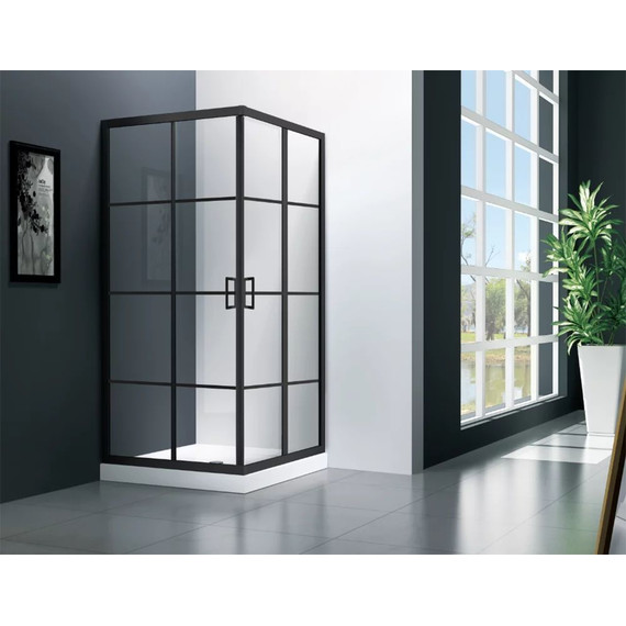 Душевое ограждение Veconi Rovigo 80x80 см RV09-80-01-C7, чёрный/прозрачное - фото 2