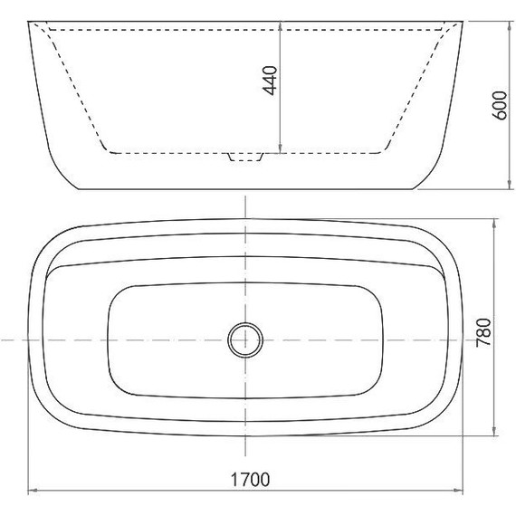 Ванна отдельностоящая Aquanet Family Fine 170х78 см 260051, белый матовый - фото 10