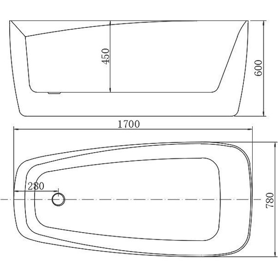 Ванна отдельностоящая Aquanet Family Trend 170х78 см 260046, белый - фото 10