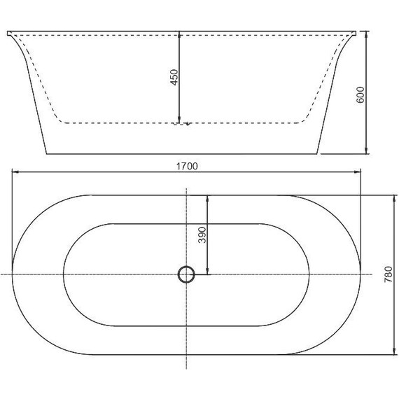 Ванна отдельностоящая Aquanet Family Smart 170х78 см 260053, белый матовый - фото 10