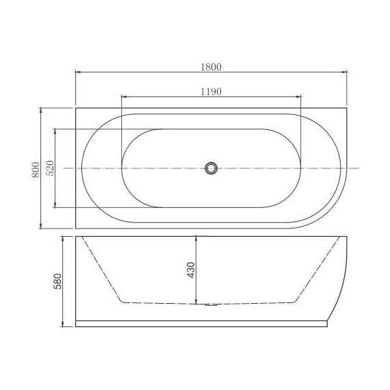 Ванна акриловая Aquanet Family Elegant A 180х80 см 260054, белый матовый - фото 7