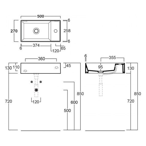Раковина подвесная Simas Agile 50 см AG50 nero matt*1 - фото 2