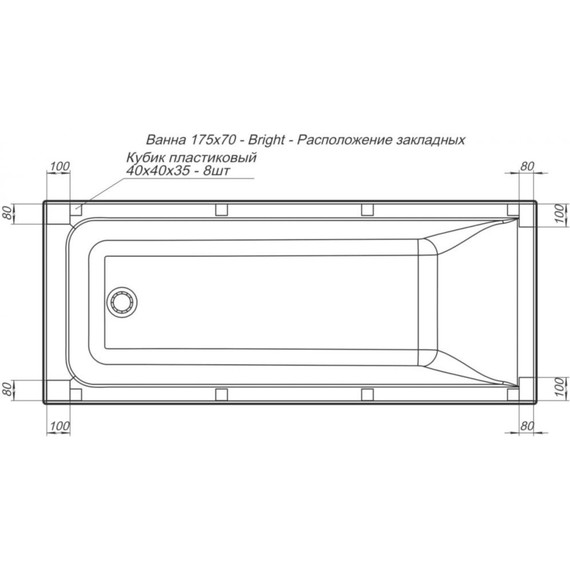 Каркас для ванны Aquanet Bright 175x70 см 273792 - фото, картинка 5 Каркас для ванны Aquanet Bright 175x70 см 273792 - фото 5