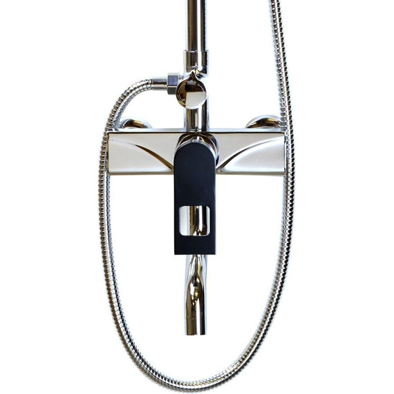 Душевая стойка Bronze de Luxe Element EL77CB, хром/чёрный матовый - фото 2