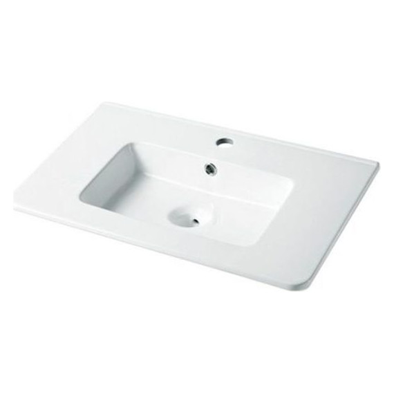 Тумба подвесная с раковиной Mirsant Next 80 см (раковина Sky 80), белый - фото 3