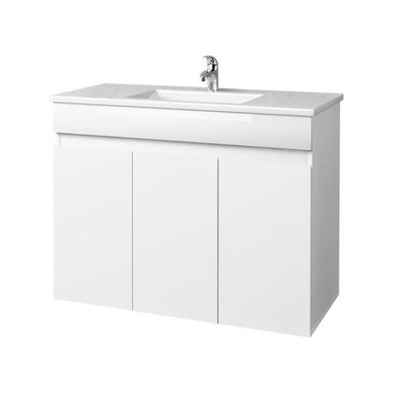 Тумба подвесная с раковиной Mirsant Next 80 см (раковина Sky 80), белый - фото 