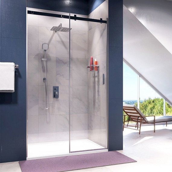 Душевая дверь WasserKraft Alme 130 см 15R30 (стекло 8 мм), хром/прозрачное - фото 4