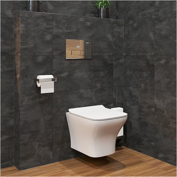 Унитаз подвесной безободковый Sole Quadro с тонкой крышкой микролифт - фото 4