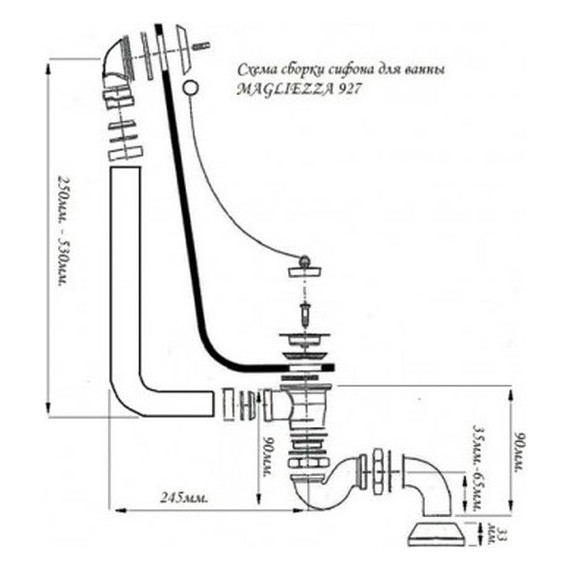 Слив-перелив Magliezza 927BR, бронза - фото 2