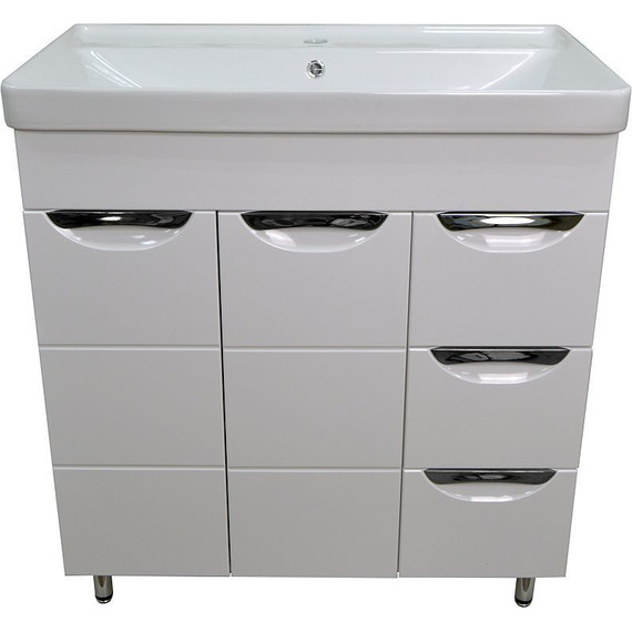 Тумба напольная с раковиной Стиль Соло 80/3 см, белый - фото 4