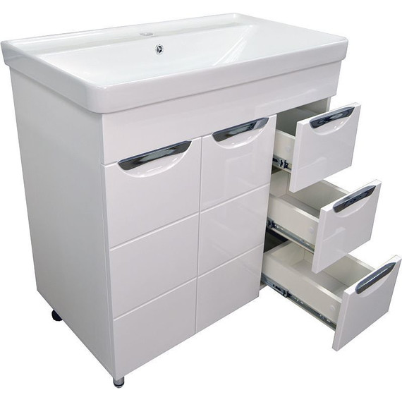 Тумба напольная с раковиной Стиль Соло 80/3 см, белый - фото 5