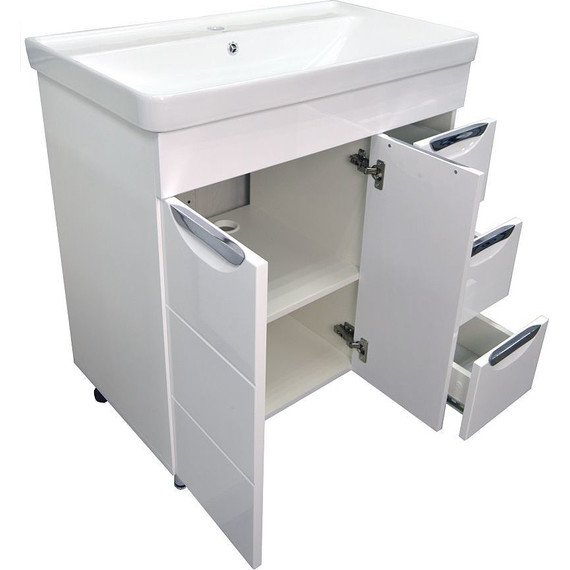 Тумба напольная с раковиной Стиль Соло 80/3 см, белый - фото 6