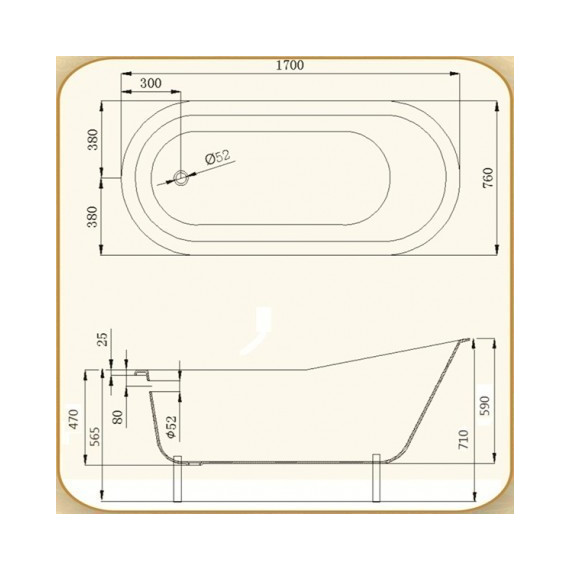 Ванна отдельностоящая Magliezza Gracia WH 170x76 см, красный (ножки белый) - фото 5