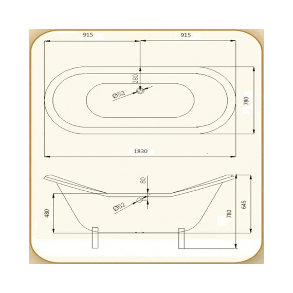 Ванна отдельностоящая Magliezza Julietta WH 183x78 см (ножки белые) - фото 5