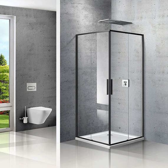 Душевое ограждение Vincea Slim 90x90 см VSS-2SL900CLB, черный/прозрачное - фото 