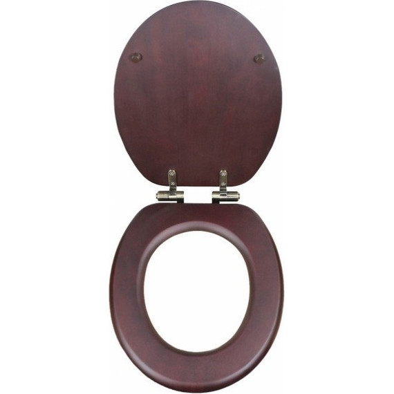 Сиденье с крышкой для унитаза Magliezza микролифт 9000M-BR, махагон матовый, петли бронза - фото 2