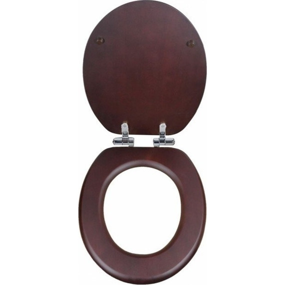 Сиденье с крышкой для унитаза Magliezza микролифт 9000M-CR, махагон матовый, петли хром - фото 2