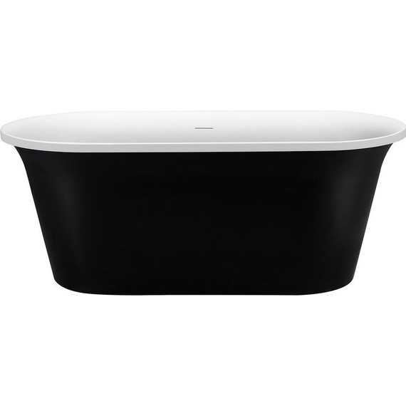 Ванна отдельностоящая Aquanet Smart 170х78 см 261053, чёрный/белый - фото 