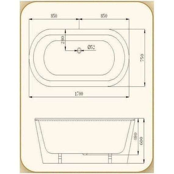 Ванна отдельностоящая Magliezza Rosabella 170x75 см - фото 6