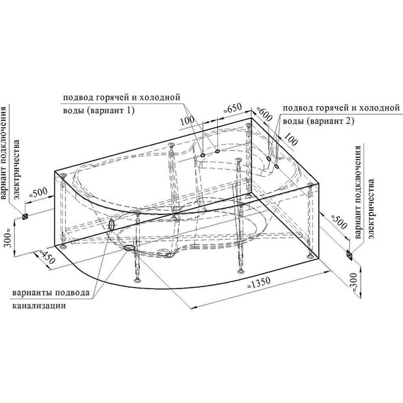 Ванна акриловая Радомир Ирма 1 169x110 см R (в комплекте каркас) - фото, картинка 10 Ванна акриловая Радомир Ирма 1 169x110 см R (в комплекте каркас) - фото 10