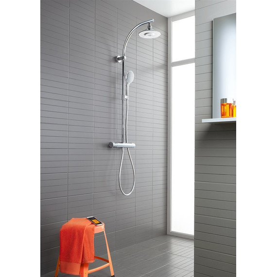 Душевая стойка с термостатом Jacob Delafon Moxie E5799-CP - фото, картинка 2 Душевая стойка с термостатом Jacob Delafon Moxie E5799-CP - фото 2