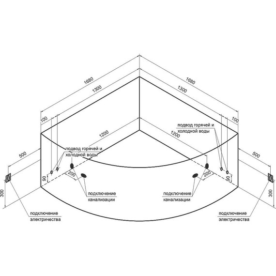 Ванна акриловая Радомир Филадельфия 168x168 см (в комплекте каркас и сифон) - фото 6