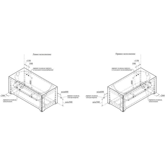 Ванна гидромассажная Радомир Николь 150x70 см (Гидромассаж "Классик") - фото 3
