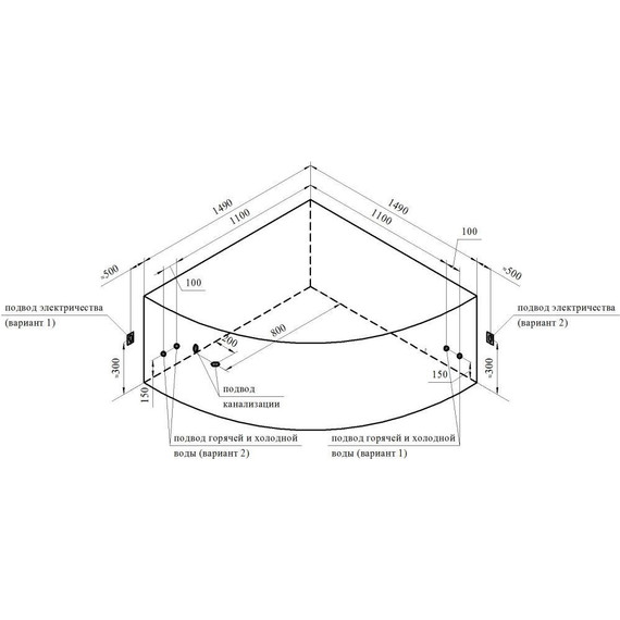 Ванна гидромассажная Радомир Сандра 149x149 см (Гидромассаж "Баланс") - фото 3