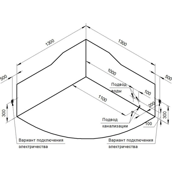 Ванна гидромассажная Радомир Сорренто 130x130 см (Гидромассаж "Стандарт" Chrome) - фото 2
