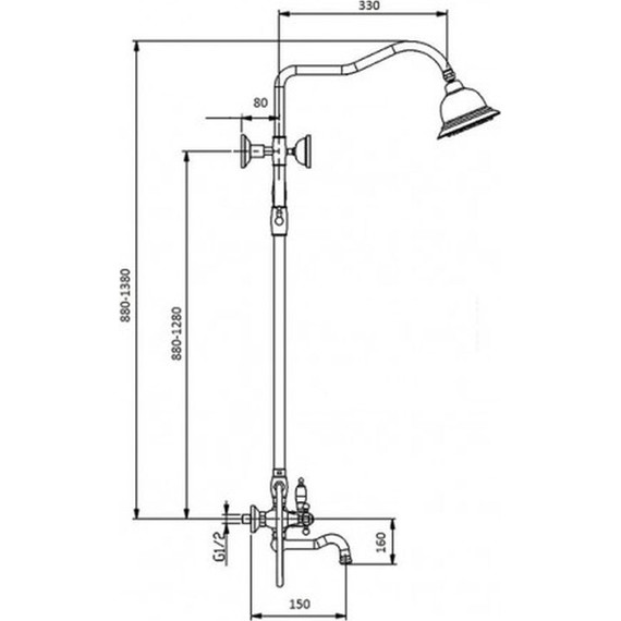 Душевая стойка Magliezza Bianco 13023-cr (верхний душ 300 мм) - фото 3