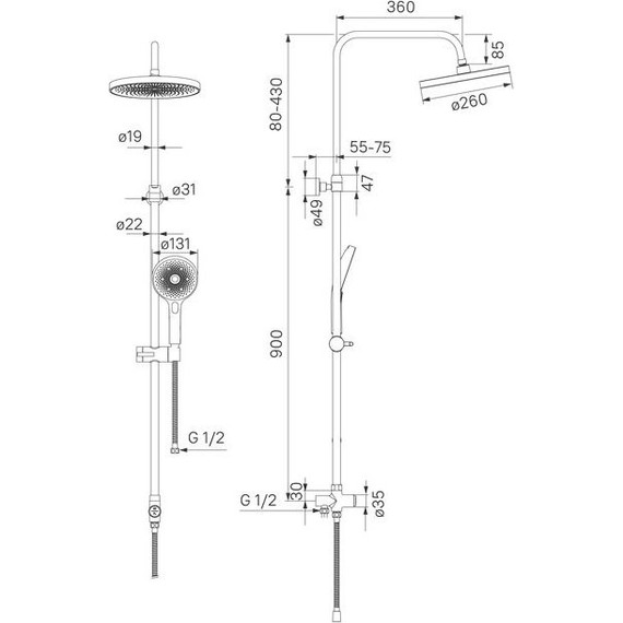 Душевая стойка Iddis Spahome SPA3F0Ci76 - фото 10