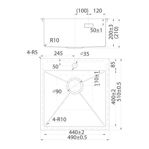 Кухонная мойка Iddis Haze HAZ49S0i77 1 мм, сатин - фото 4