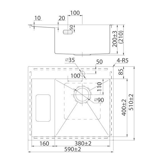 Кухонная мойка Iddis Haze HAZ59SRi77 1,2 мм, сатин L - фото 4