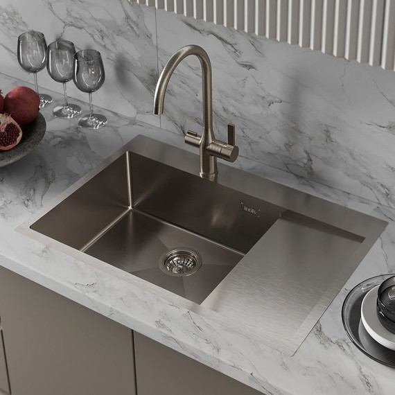 Кухонная мойка Iddis Haze HAZ78SLi77 1,2 мм, сатин R - фото 3