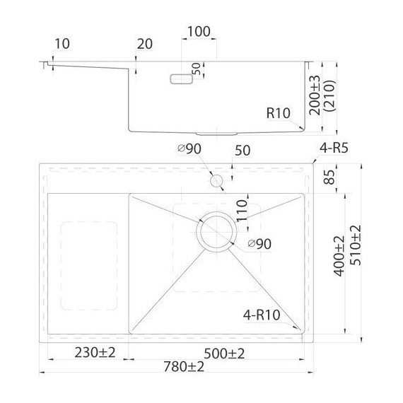 Кухонная мойка Iddis Haze HAZ78SRi77 1,2 мм, сатин L - фото 4