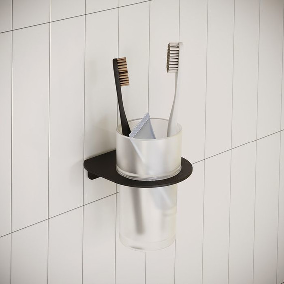 Стакан для зубных щеток Iddis Noa NOABLG0i45, цвет чёрный матовый - фото 2
