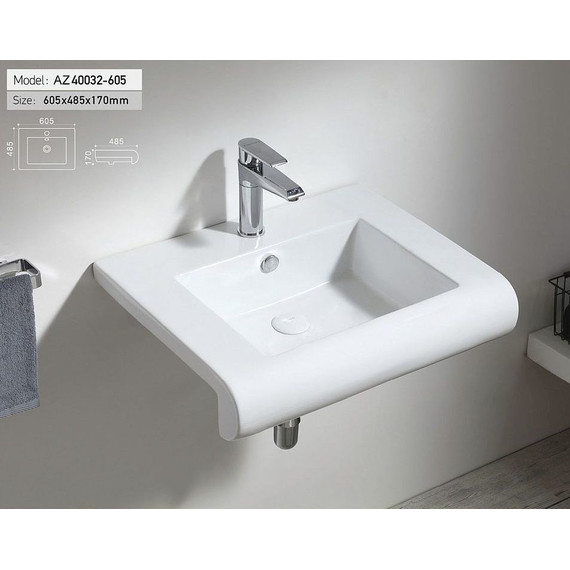Раковина подвесная Azario 60 см AZ-40032-605 - фото 2