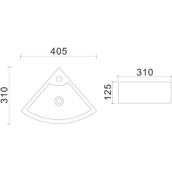 Раковина угловая Azario 43 см AZ-4299 - фото, картинка 3 Раковина угловая Azario 43 см AZ-4299 - фото 3