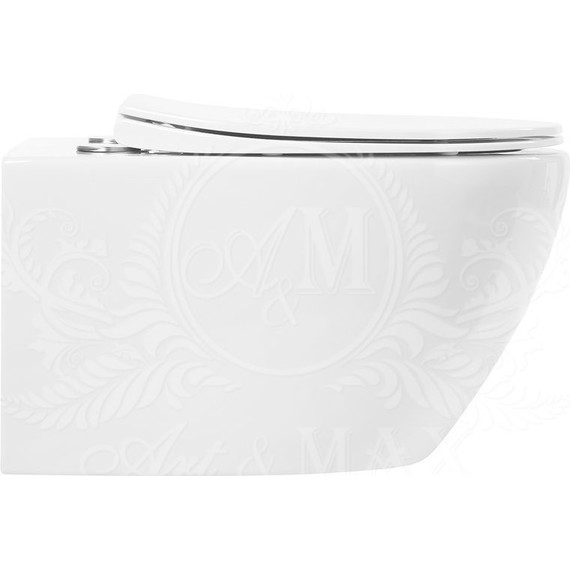Унитаз подвесной безободковый Art&Max Elegant AM9316CHR - фото 10