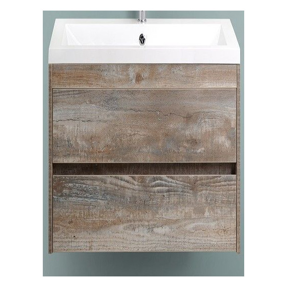 Тумба подвесная с раковиной Art&Max Family-400-2C-SO-PE 40 см, бетон экзотик - фото 4