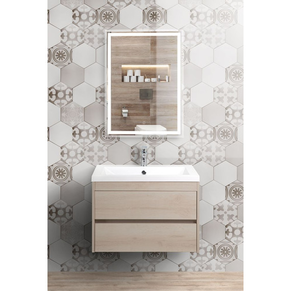 Тумба подвесная с раковиной Art&Max Family-580-2C-SO-PB 58 см, сканди - фото 2