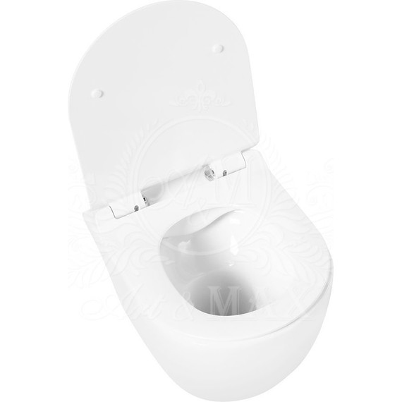 Унитаз подвесной безободковый Art&Max Ovale AM011CHR, Цвет производителя: белый - фото 5