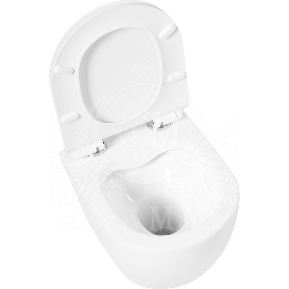 Унитаз подвесной безободковый Art&Max Ovale AM011CHR, Цвет производителя: белый - фото 6