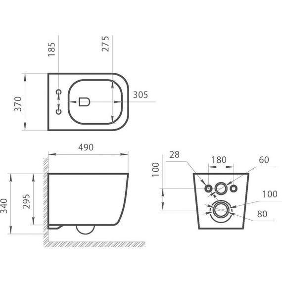 Унитаз подвесной безободковый Art&Max Rimini AM204CHR - фото 3