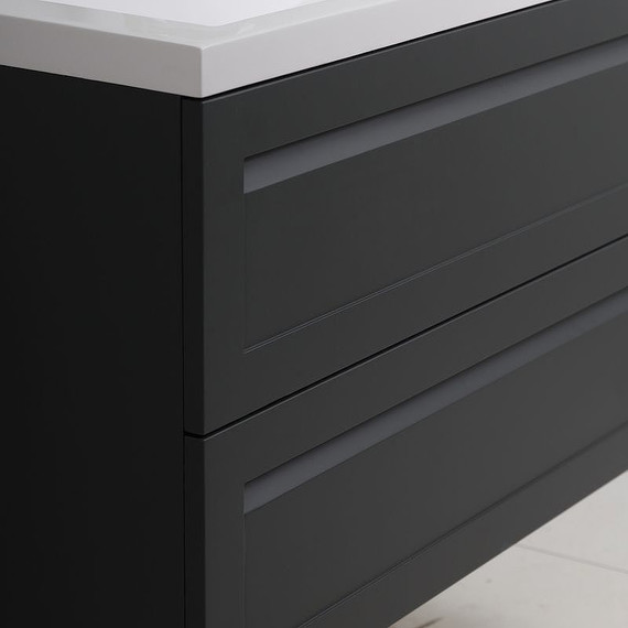 Тумба подвесная с раковиной Art&Max AM-Platino-1000-2C-SO-GM 100 см, серый матовый - фото 3